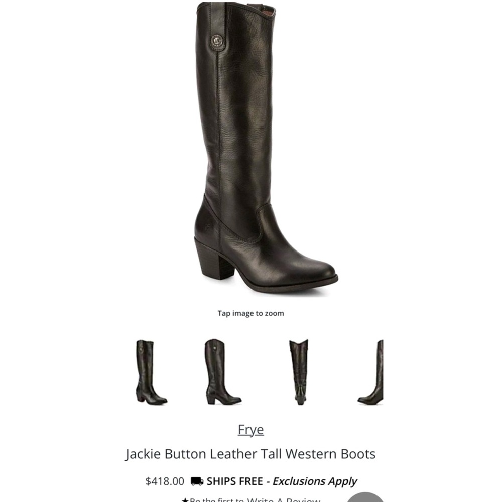 Frye Jackie Button Western Boot Black